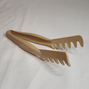 Cambro Tongs Plastic Vintage Beige Brown Pasta Serving Tool